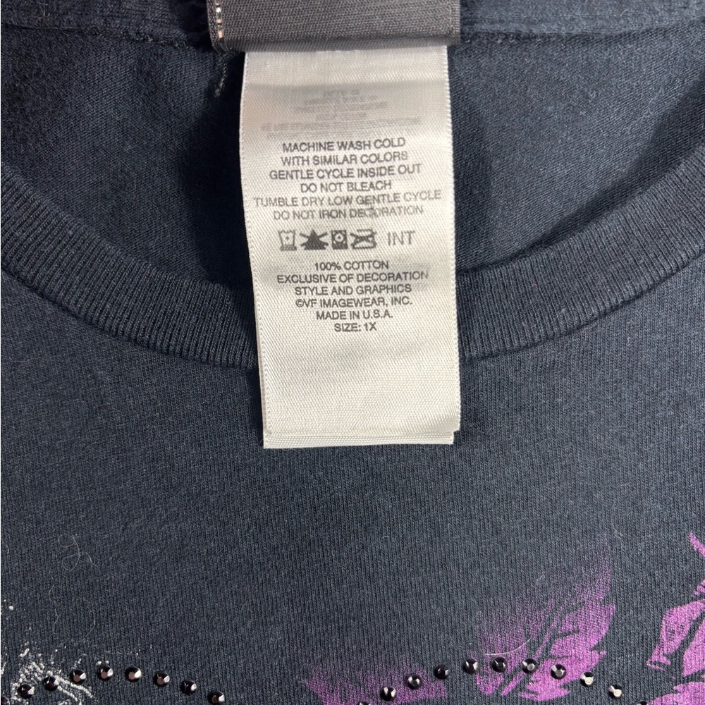 1X Harley Davidson Womens long sleeve BLK Rhinestones Big Barn De Moines IA Y2K - Picture 6 of 8